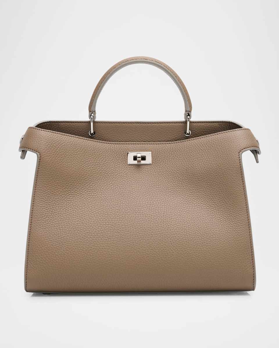 Lutece PM Grained Leather Top-Handle Bag